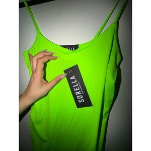 SORELLA one size fits all mini dress neon green